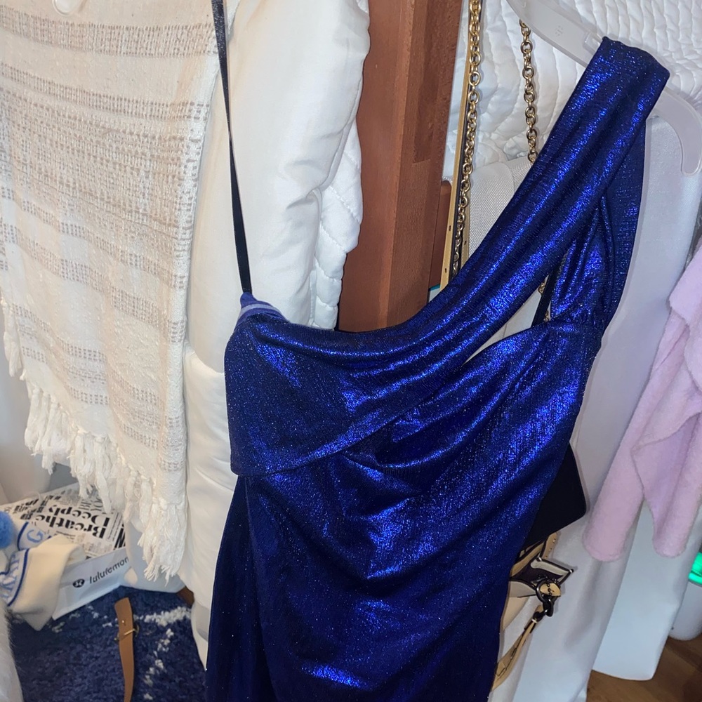 Blue One Shoulder Revolve Dress